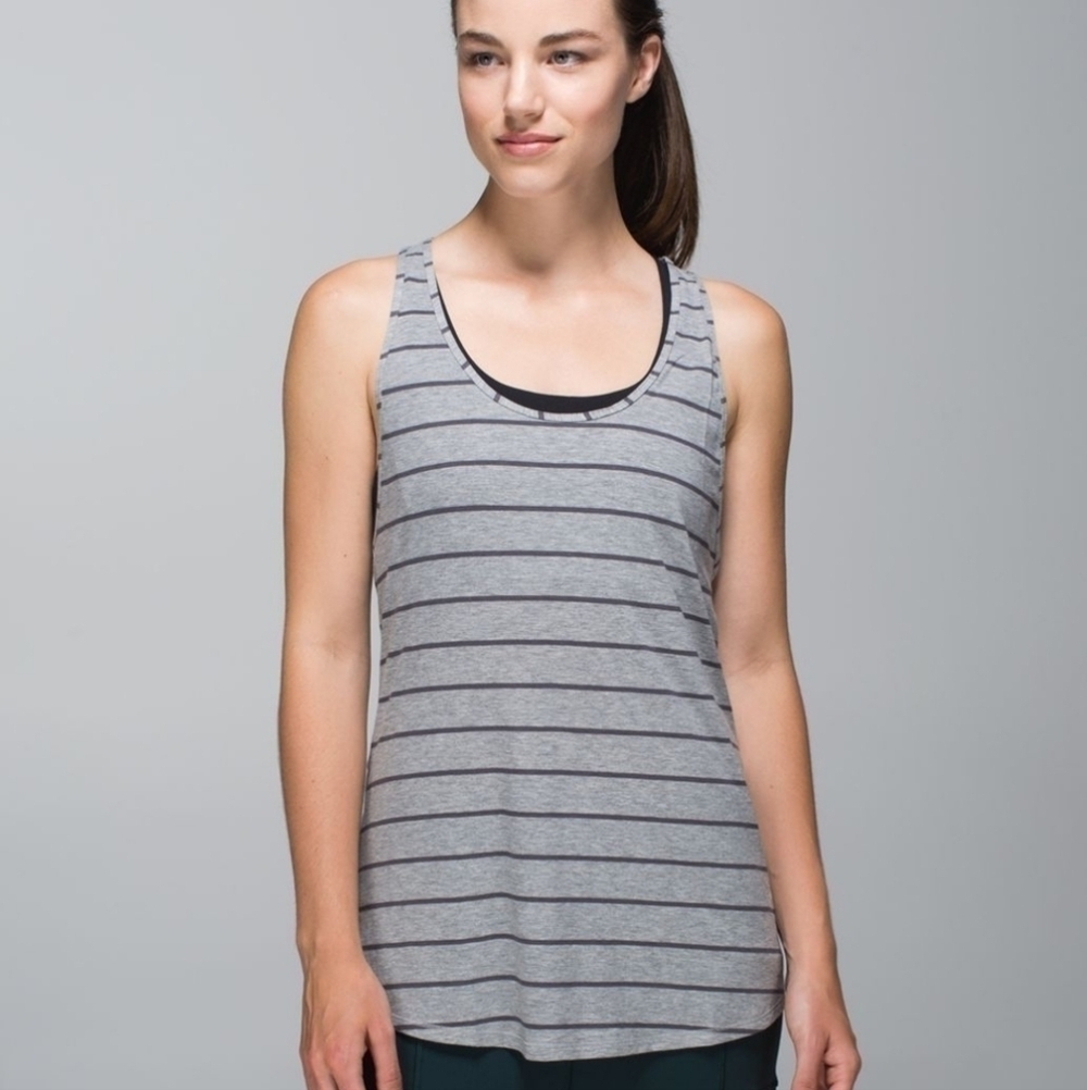 LULULEMON Om Racerback Cayman Stripe Heathered Medium Grey